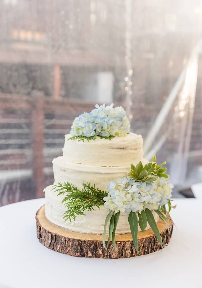 Woodsy Wedding Cake from Rangeley Lakes Caterers