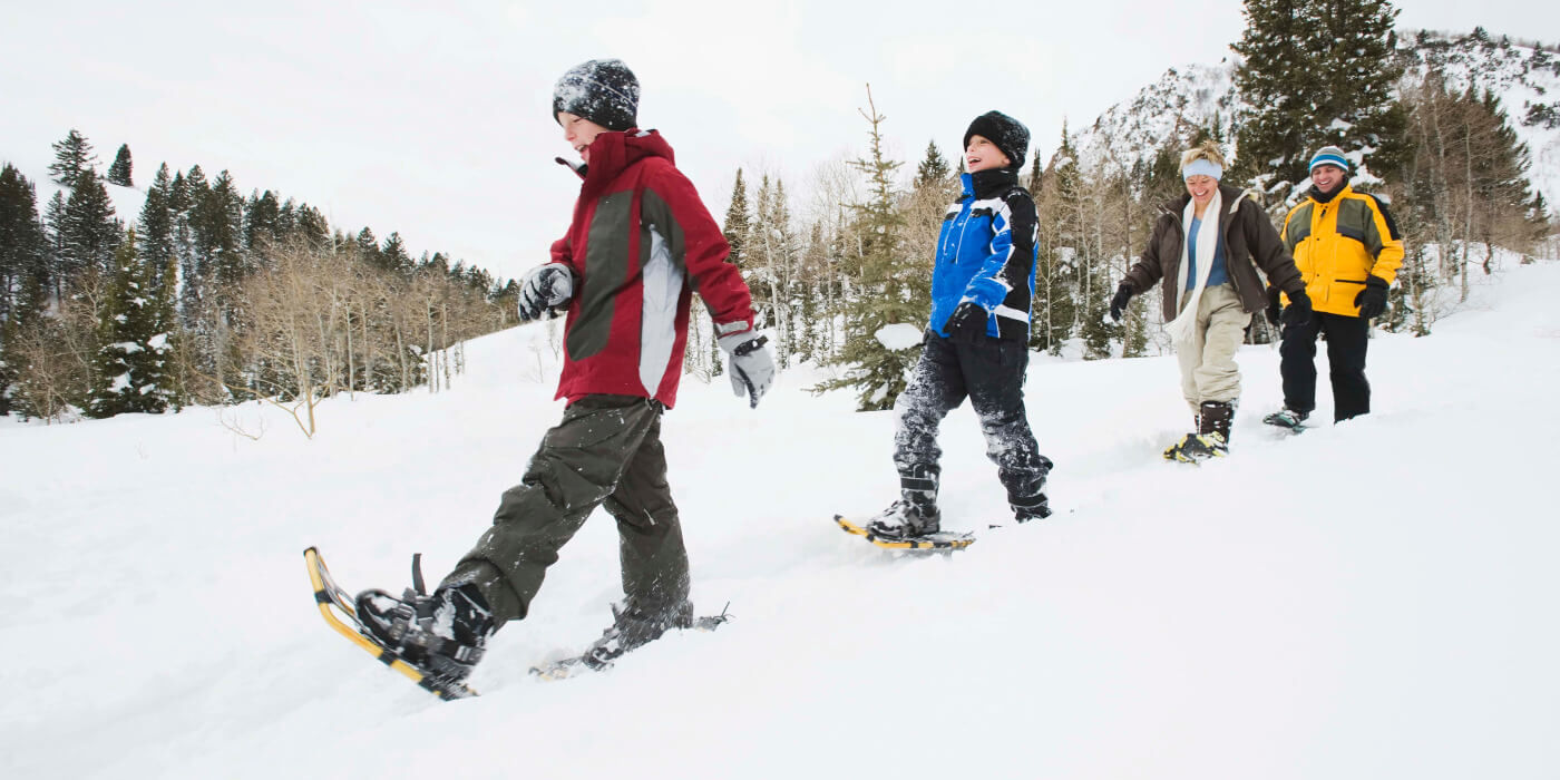 Family snow shoe adventures in the Rangeley Lakes Region, trail conditions